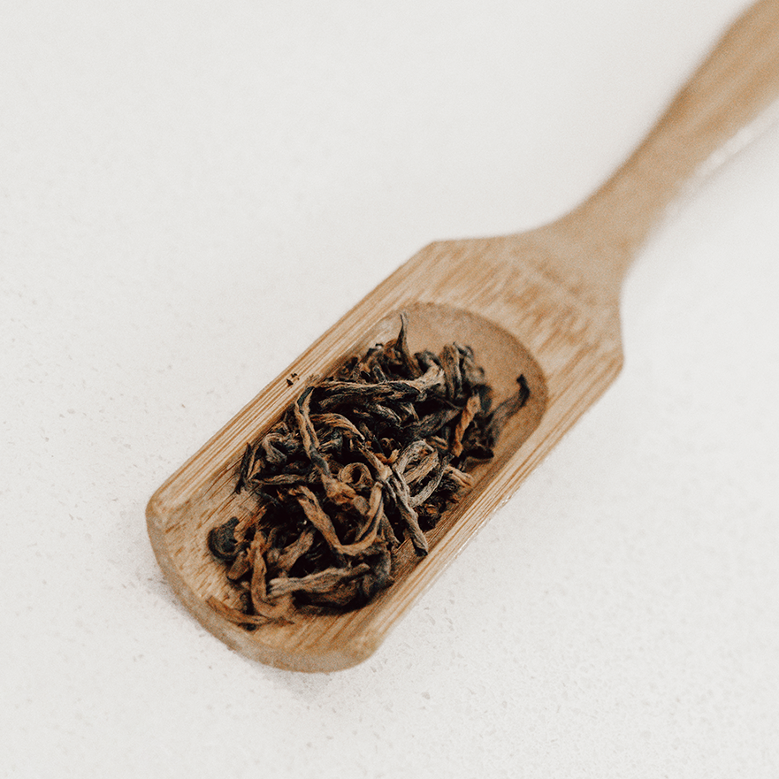 IngenuiTea™ Duchess Blend loose leaf tea on spoon